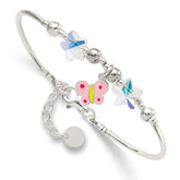 Sterling Silver Enamel Crystal Butterfly Stars With  1in ext. Children's Brace